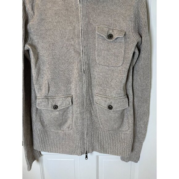 Banana Republic Men's Full Zip Tan Sweater Size L - Picture 2 of 11